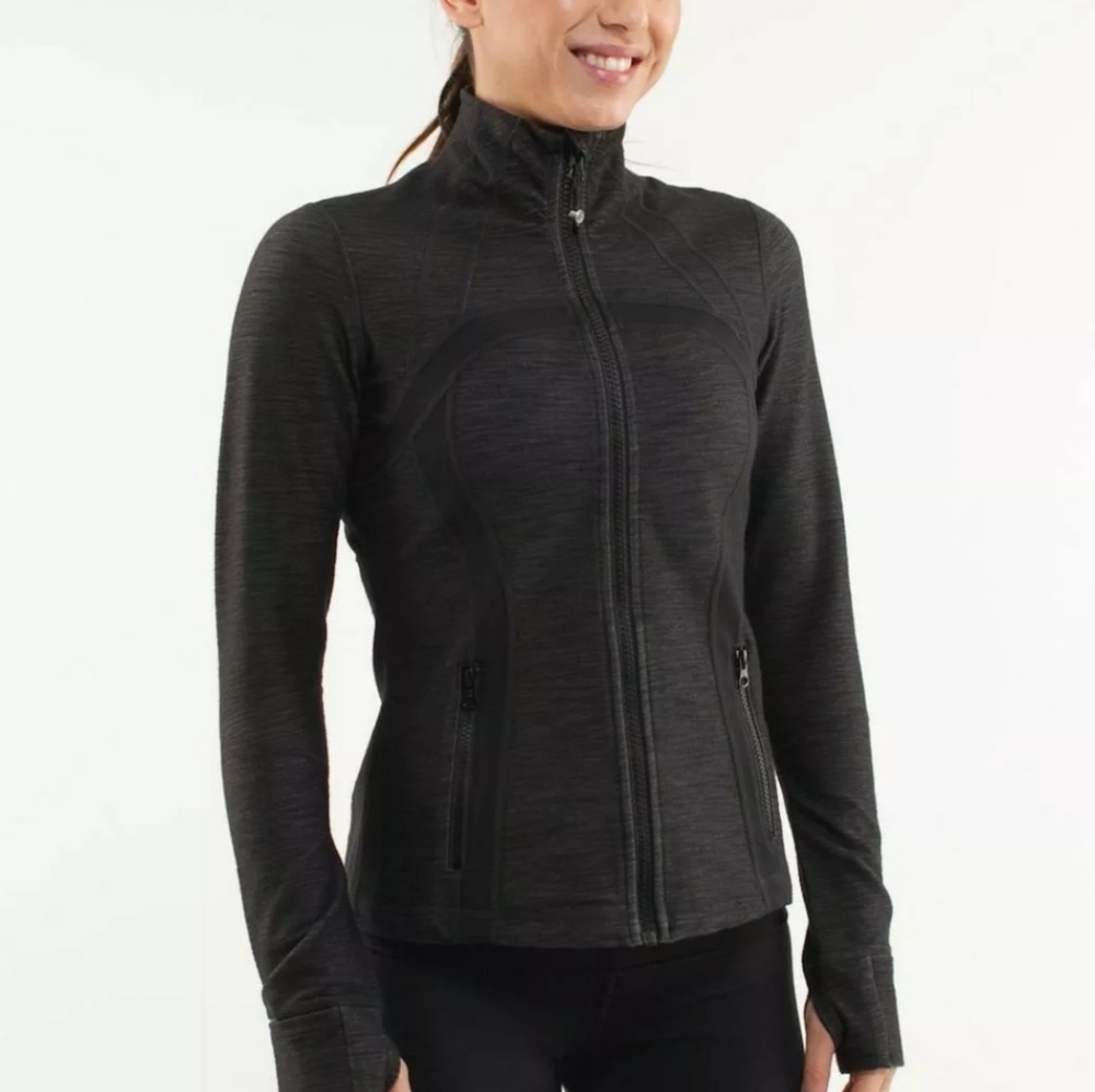 VGUC Lululemon Athletica Define Jacket Black Slub Denim sz 4 (fits like XS)